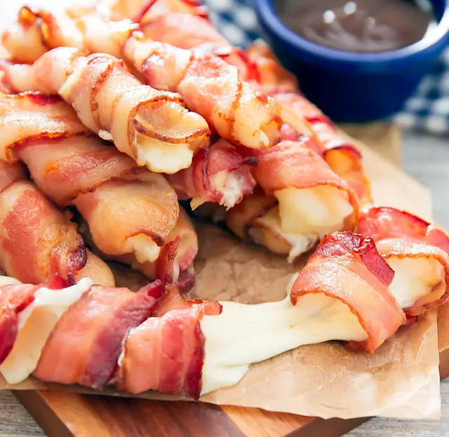 Bacon Wrapped Cheese Sticks