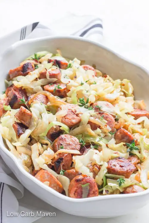 Keto Sausage with Cabbage