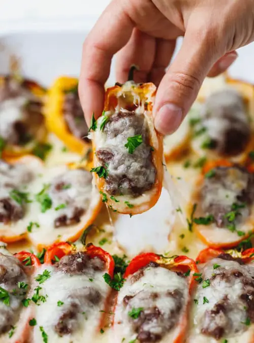 Low-Carb, Keto Cheeseburger Stuffed Peppers Recipe