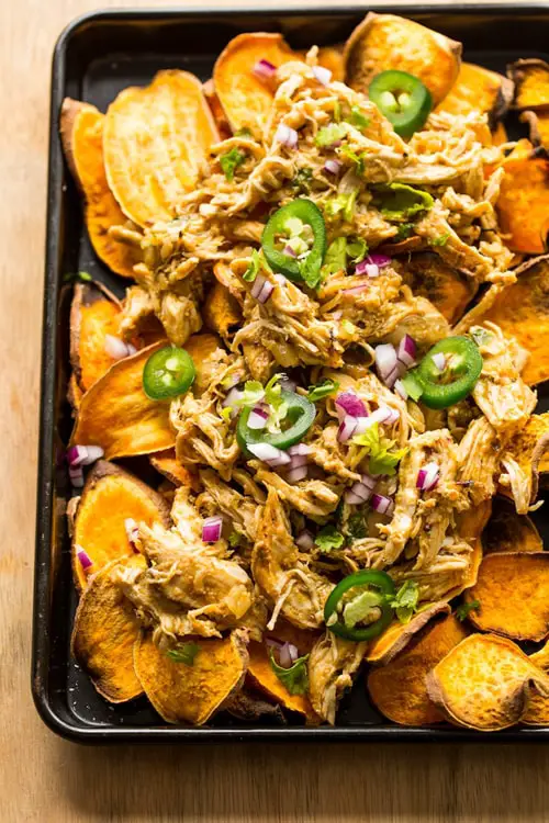 Sweet Potato Nachos With Chicken Carnitas