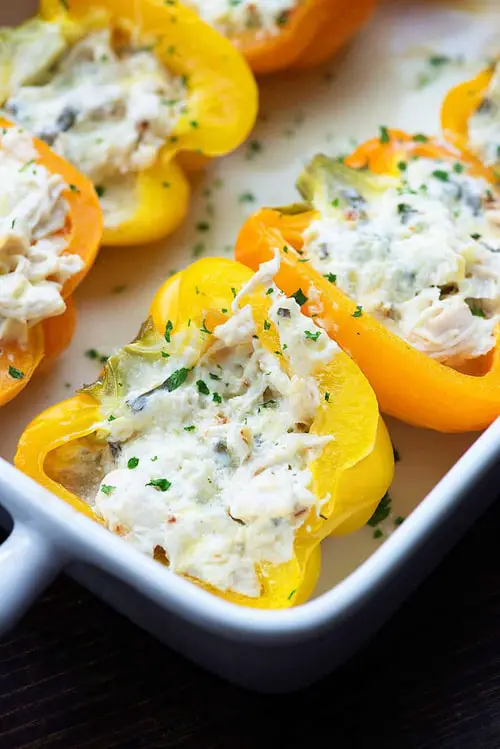 Spinach Artichoke Stuffed Peppers