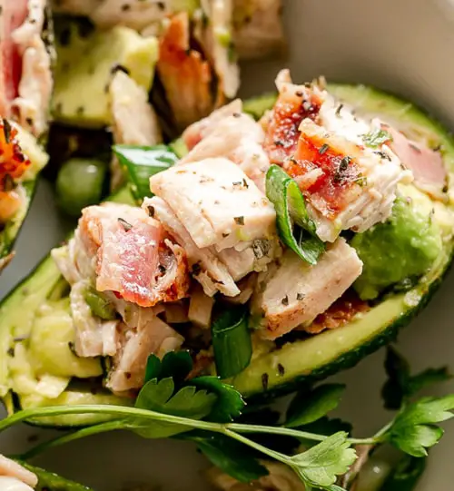 Stuffed Avocados with Chicken Bacon Salad