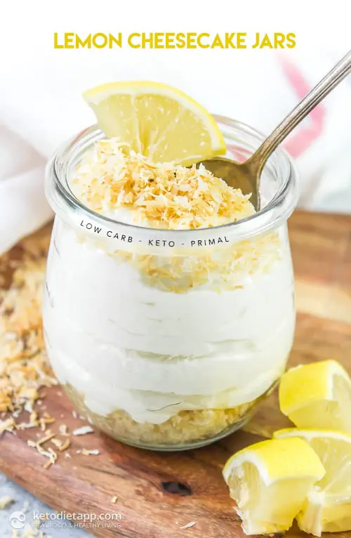 Keto Lemon Coconut Cheese Cake Jars