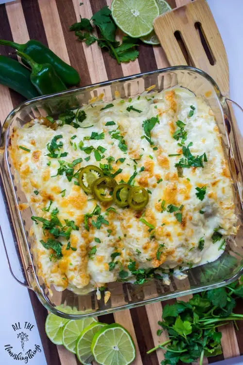 KETO SHRIMP AND GREEN ENCHILADAS WITH JALAPENO SAUCE