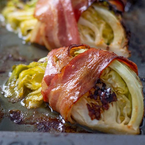 Keto Bacon Wrapped Cabbage