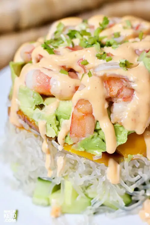 SPICY KETO SHRIMP STACKS