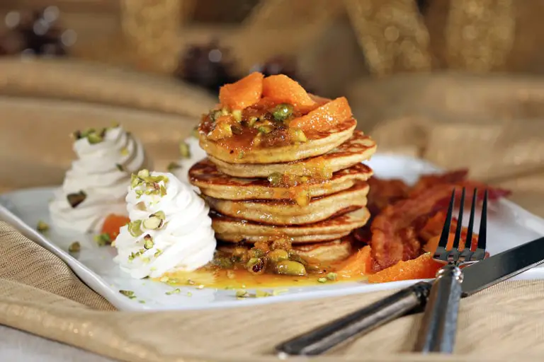 Orange Pistachio Pancakes