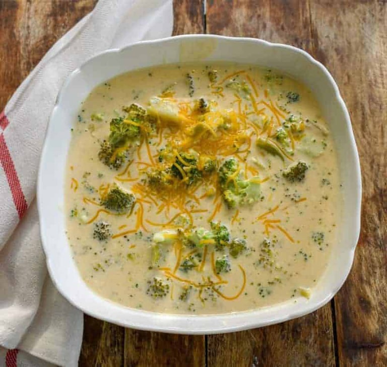 Easy Keto Broccoli Cheese Slow Cooker Soup