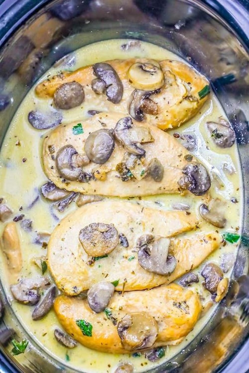 Easy Low Carb One Pot Slow Cooker Creamy Chicken Marsala