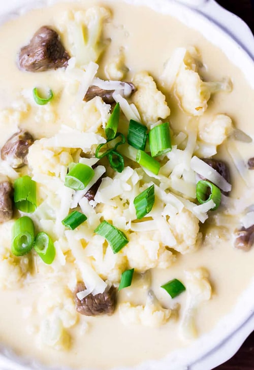 Low Carb Steak and Cauliflower Soup