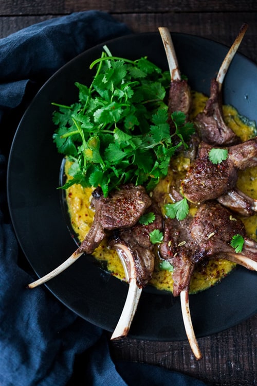Oven-Roasted Lamb Chops With Indian Curry Sauce