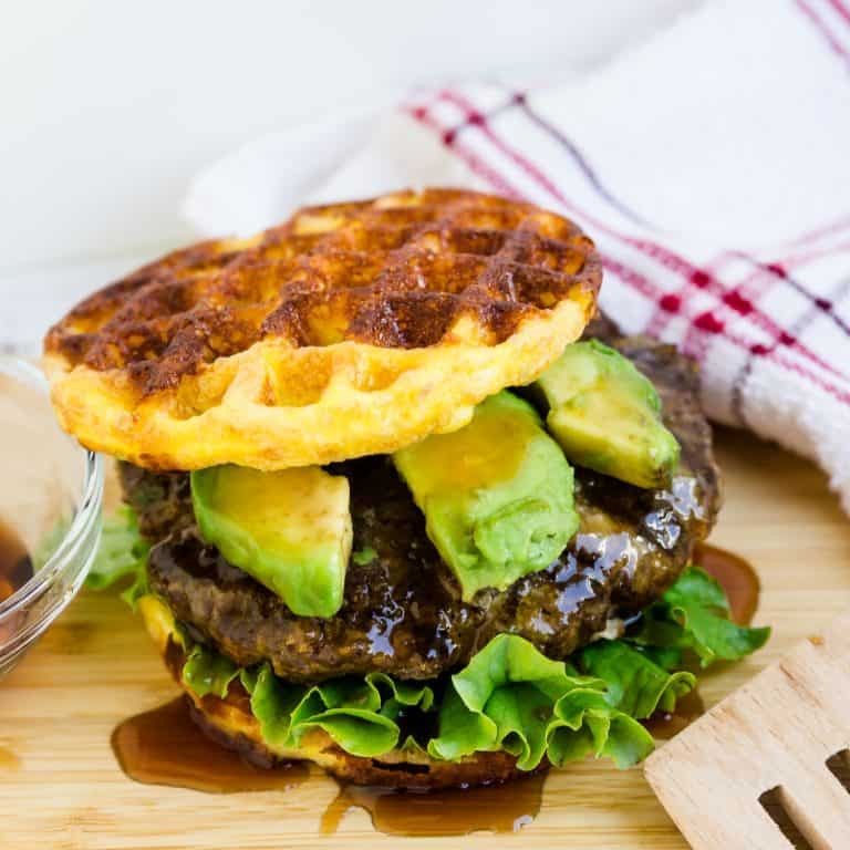 Low Carb Burger Recipes: Keto Teri Avocado Chaffle Burger