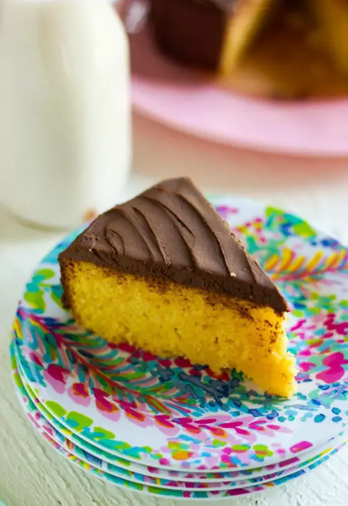 Keto Yellow Cake With Chocolate Frosting
